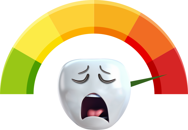 Dentometer teeth sensitivity test score above 80